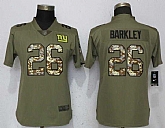 Women Nike Giants 26 Saquon Barkley Olive Camo Salute To Service Limited Jersey,baseball caps,new era cap wholesale,wholesale hats